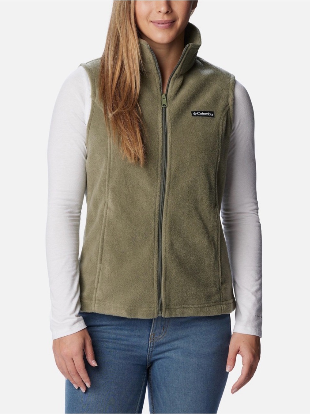 Columbia Women’s Benton Springs Fleece Olive Green Vest Size 1X NWT